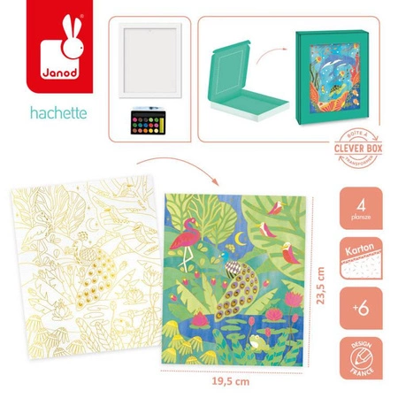 Zestaw kreatywny Złote kontury Zwierzęta 6+, Janod