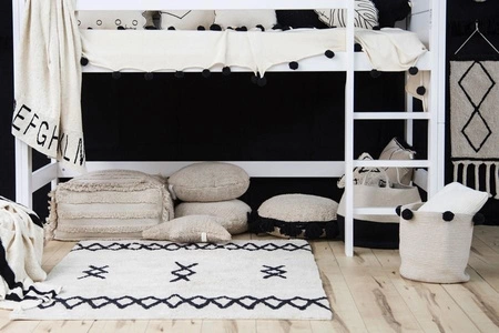 Lorena Canals Dywan bawełniany Atlas Natural Black 120 x 160 cm