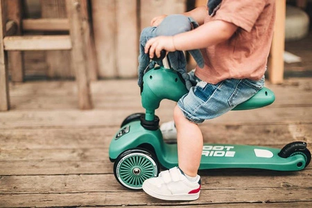 Zestaw SCOOTANDRIDE Highwaykick 1 2w1 Jeździk i hulajnoga 1-5 lat Forest + Kask XXS Forest