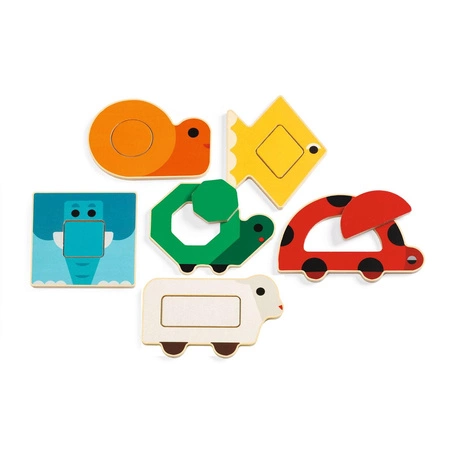 Drewniana układanka puzzle DUOBASIC DJ06216