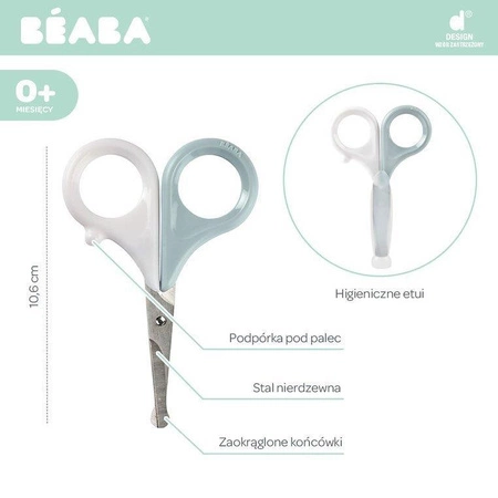 Beaba Nożyczki do paznokci w etui Green Blue