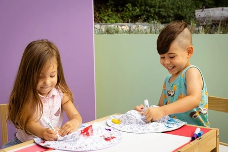 FlapJack Dwustronny Kapelusz do Kolorowania DIY Dinozaur L