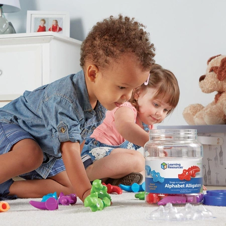 Figurki do nauki liter i poznawania kolorów, Aligatory, Zestaw 13 szt. - Snap & Learn