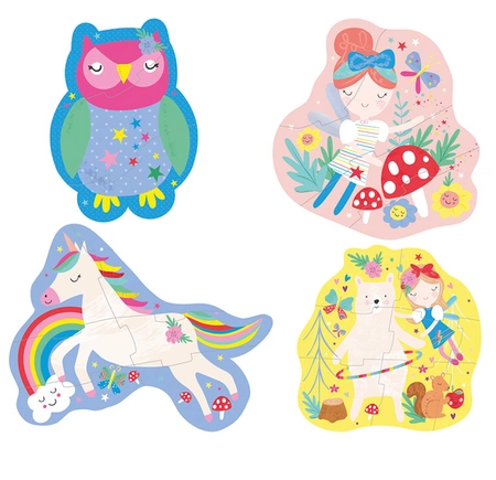 Zaczarowany Świat puzzle dla początkujących 4 w 1