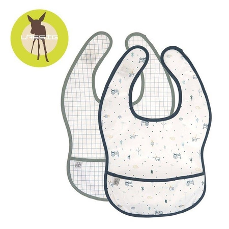 Lassig Zestaw śliniaków wodoodpornych 6 m+ Garden Explorer Traktor 2 szt.