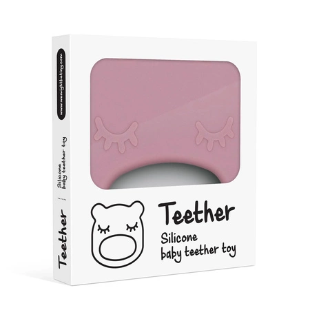 Silikonowy gryzak We Might be Tiny Miś - Dusty Rose