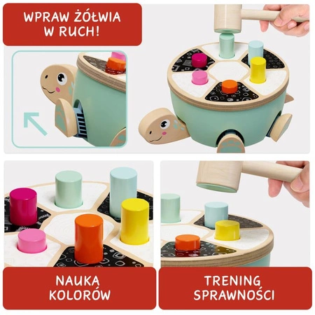Żółw Drewniana wbijanka - gra motoryczna 18 mies.+ TOPBRIGHT