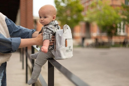 Childhome Plecak dziecięcy My First bag Kanwas Szara