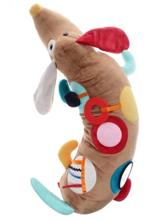 Zabawka rozwojowa poduszka Piesek XXL szeleścik grzechotka gryzak sigikid