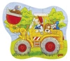 Puzzle konturowe 3 pojazdy straż koparka traktor 57518-Goki
