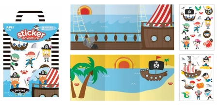 Zestaw naklejek z 2 planszami Apli Kids - Piraci