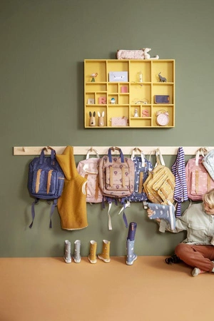 Fresk Duży plecak Złote kropki Indigo