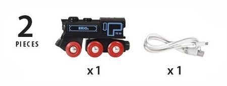 BRIO World Czarna Lokomotywa z Mini USB