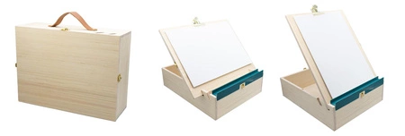 Drewniana teczka artysty z akcesoriami 5440