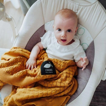 Kocyk dla niemowląt bawełniany bursztynowy ażur