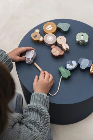 Drewniane koraliki w kształcie zwierzątek