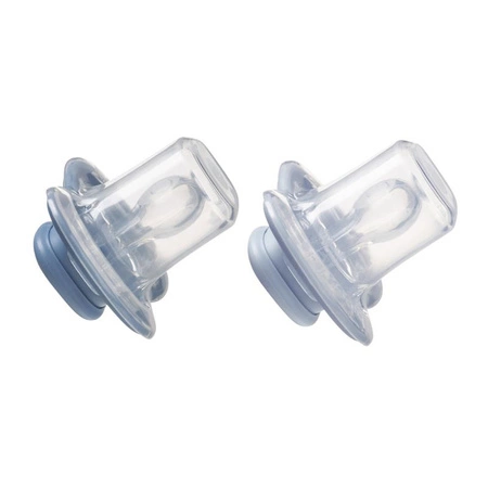 Smoczek dla noworodka i niemowlaka 2 szt.– symetryczny smoczek silikonowy 0 – 6 mies., niebieski/błekitny, b.box