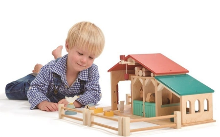 Drewniane figurki do zabawy - farma z zwierzątkami, Tender Leaf Toys