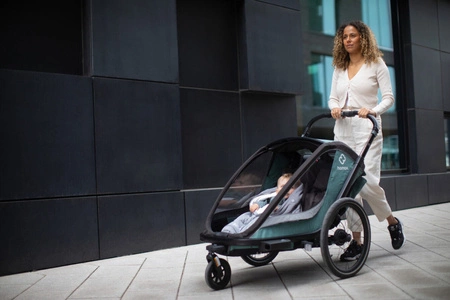 Hamax - Przyczepka rowerowa COCOON, podwójna - Green/black