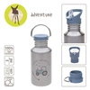 Lassig Butelka - bidon ze stali nierdzewnej z dodatkową zakrętką z ustnikiem 500 ml Adventure Traktor