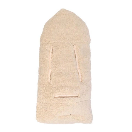 Lodger Wielofunkcyjny otulacz śpiworek z polaru jasnobeżowy Teddy Birch