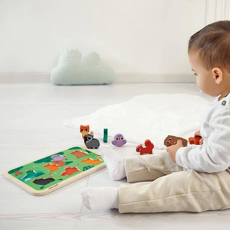 Puzzle drewniane 3D Las 7 el.,18 m+, Janod