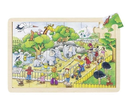Odwiedziny w Zoo, puzzle drewniane, goki