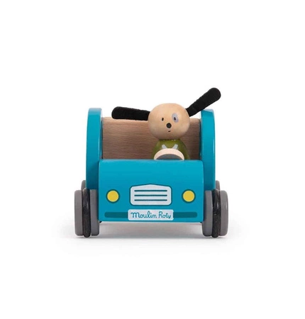 Drewniane autko psa Juliusa 14x8 cm 632431