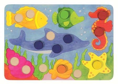 Kolorowa gra drewniana, 4 światy, 56705-goki, gry dla dzieci