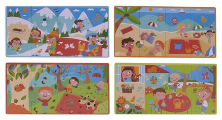 Puzzle 4 układanki Apli Kids - Cztery pory roku 3+