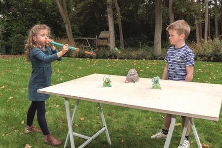 Scratch, Dmuchawka XL / 3 lotki przyssawki / 5 celów PIRACI