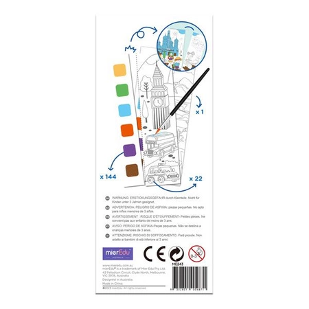 mierEdu Kieszonkowa kolorowanka akwarelowa z pędzelkiem - Podróż dookoła świata ME243