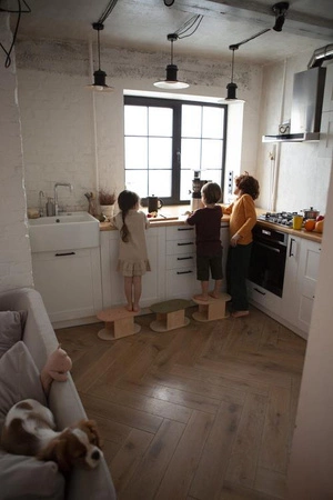 Stołek schodek, naturalny, Babai