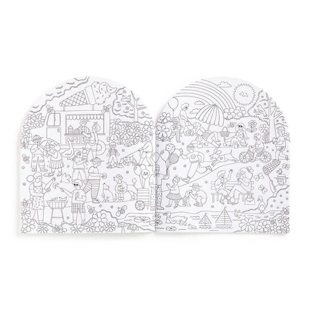 Mudpuppy Zestaw kreatywny z malowanką, wielokolorową kredką i naklejkami Tęczowy świat 6+