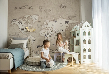 MAPS Taupe Tapeta Malumi