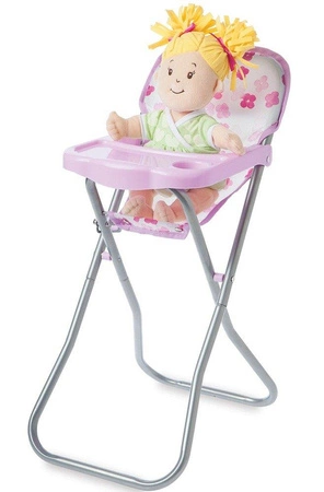 Krzesełko do karmienia lalki w kwiatki, Baby Stella, 153160-Manhattan Toy, akcesoria dla lalek