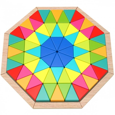 TOOKY TOY Puzzle Ośmiokątne Drewniana Mozaika Edukacyjna (73el.)