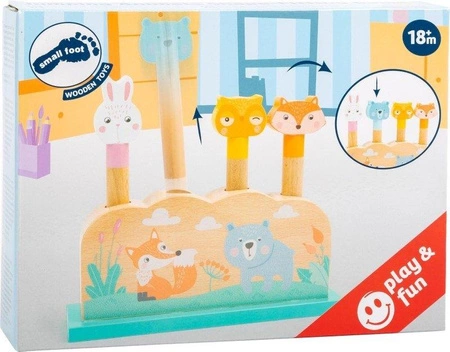 Drewniana układanka skoczne zwierzaki Miś i przyjaciele 11474-Smal Foot, zręcznościowe gry dla dzieci