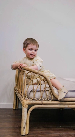 Lodger Skórzane buciki dla niemowląt kremowe Stepper Birch r. 19