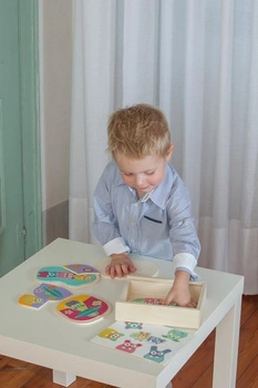 Świecąca drewniana układanka, 82975-Sevi, Marsjańskie stworki MRZ