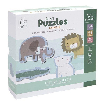 Little Dutch Puzzle Zoo 6 elementów FSC LD4899