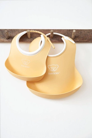 BABYBJORN - zestaw śliniaków mały/duży - Powder Yellow
