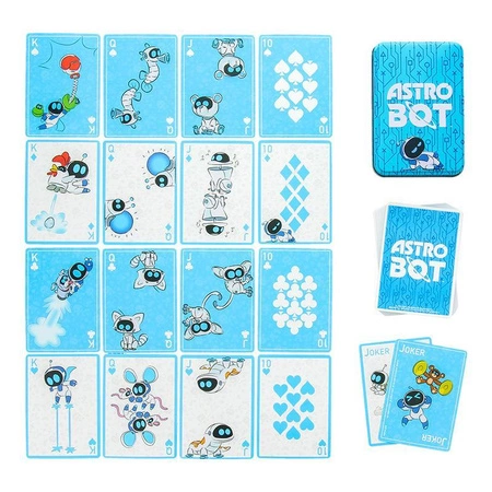 Astrobot Playing Cards in Tin / Astro Bot karty do gry w ozdobnej puszce