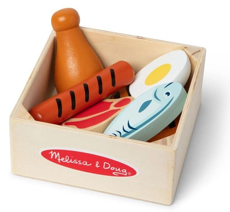 Drewniane jedzenie do zabawy dla dzieci Białko Melissa & Doug 95208 zabawa w sklep i gotowanie