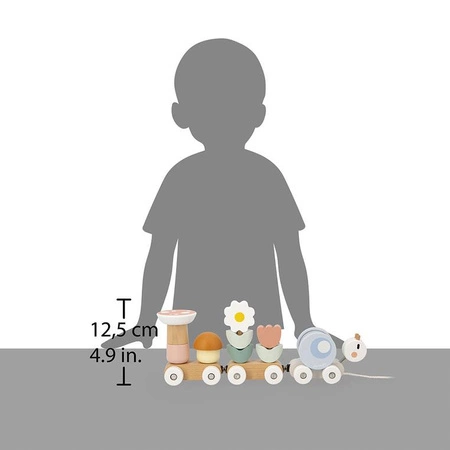 Janod Magnetyczny pociąg z klockami i grzechotką do ciągnięcia Ślimak Sweet Cocoon 12m+