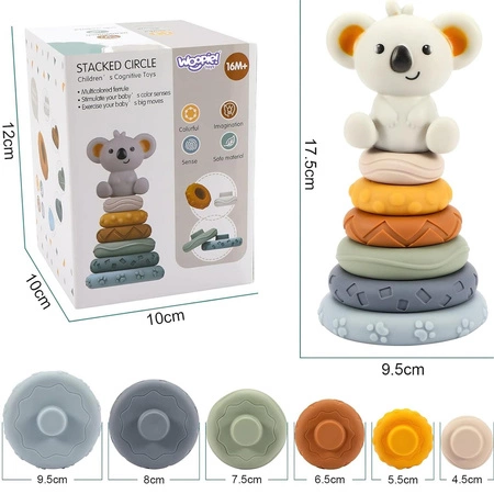 WOOPIE Zestaw Edukacyjna Piramdka Koala 2w1 Gryzak