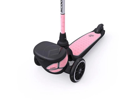 SCOOTANDRIDE Highwaykick 2 Lifestyle Hulajnoga trójkołowa balansowa ze schowkiem, świecącymi kółkami i odblaskową kierownicą 2+ Reflective Rose