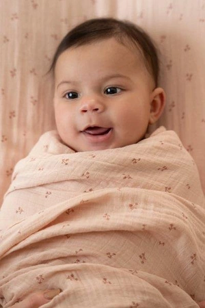 Little Dutch Otulacz muślinowy 120x120 cm Blueberry Leaves