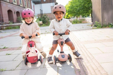 Zestaw SCOOTANDRIDE Highwaykick 1 Push and Go 2w1 Jeździk i hulajnoga z rączką do prowadzenia 1-5 lat Mocha + Kask Rozmiar XXS