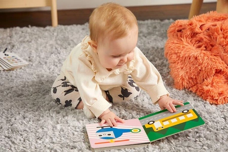 Mudpuppy Kartonowa kontrastowa dwustronna książeczka harmonijka Pojazdy 0+